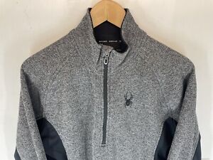 SPYDER Men’s 1/2  Zip Outbound Long Sleeve Sweater Jacket Gray/Black Size M