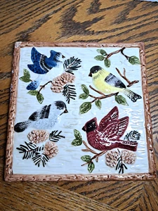 Ceramic Bird Painted Trivet By Sonoma 7 3/8'' - Picture 1 of 7
