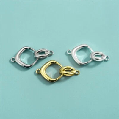 925 Sterling Silver  Square Fold-Over Clasp Closure for Bracelet Necklace XS17 - Image 1 of 4