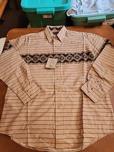 Roper Apperal Herren SMALL L/S Brown Tile Aztec L/S Snap Western Hemd Neu mit Etikett. GB19 - Bild 1 von 11