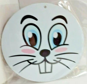 Bunny Round Wood Sign 5.9" - Picture 1 of 6