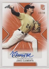 2021 Leaf Perfect Game National Showcase Orange /30 Jake Clemente #BA-JC5 Auto