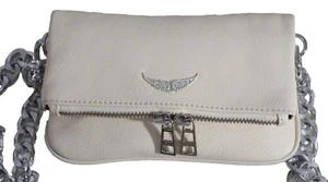 Zadig & Voltaire Umhängetasche weiß Leder Rock Kette - Bild 1 von 18