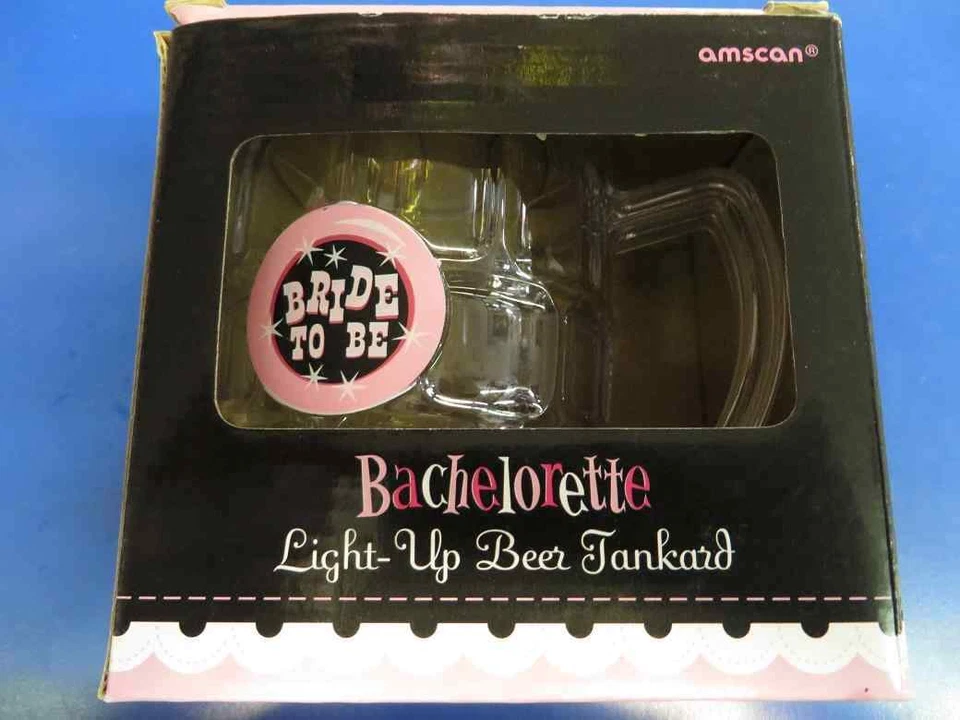 Tarra de cerveza iluminada de vidrio despedida de soltera despedida de soltera despedida de noche para niñas Foto 1 de 2