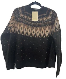 Women's Sweater Vintage Long Sleeve Festive Round Neck Pullover Jumper 1 Size - Picture 1 of 8