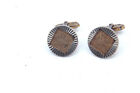 Vintage Beautiful Two Tone Cufflinks Square Within A Circle