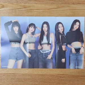 Official Folding Poster Le Sserafim 1st Studio Album Unforgiven Genuine Kpop - Picture 1 of 2