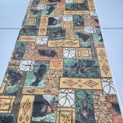 tecido vintage molas preto urso montanha 6495 44x110 3 jardas - Imagem 1 de 4