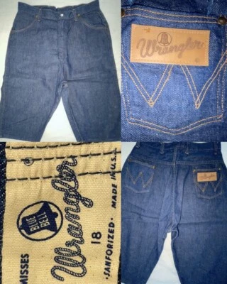 ВИНТАЖНЫЙ 50-Х ЖЕНЩИН 30 WRANGLER SANFORIZED ВЫСОКАЯ ТАЛИЯ ТЕМНО ДЖИНСОВЫЕ ДЖИНСЫ БРЮКИ ШОРТЫ - Изображение 1 из 4