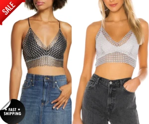 Reggiseno morbido Free People Intimately FP Constellation all'uncinetto nero/argento - Foto 1 di 13