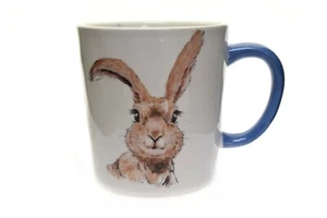 Pier 1 Henry Bunny Rabbit Blue White Mug Cup NEW 4.25" - Picture 1 of 4