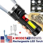 Super Bright 10000000LM LED Torch Tactical Flashlight USB Rechargeable & Battery