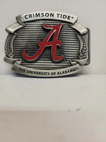 UNIVERSITY OF ALABAMA Crimson Tide 4 X 3 1/4" Vintage Siskiyou Metal BELT BUCKLE Cover