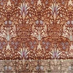 Snakes head In Brown Merton by William Morris 150cm wide 100% Cotton Quilting - Picture 1 of 10