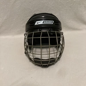 Nike Bauer NBH1500S Small Ice Hockey Helmet True Vision II Flip Cage Black Clean - Picture 1 of 23