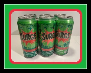 2014 Surge Soda Empty 6 pack 6pk 16oz can Collectible CocaCola Rare Discontinued - Picture 1 of 24
