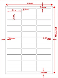 LOTE DE TRABAJO CAJA DE 2000 HOJAS A4 blancas etiquetas adhesivas de 33 etiquetas por hoja - Imagen 1 de 1