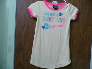 GIRLS YELLOW JELLI FISH KIDS SIZE 4-5 NIGHTGOWN I'M NOT A MORNING PERSON - Picture 1 of 2