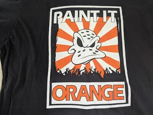 XL Anaheim Ducks Shirt Paint It Orange NHL Hockey black CA disney graphic bird - Picture 1 of 4