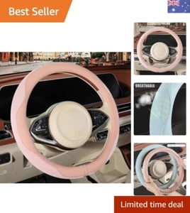 Durable Nappa Leather Steering Wheel Cover with Cute Pink Design - Easy Install - Picture 1 of 8