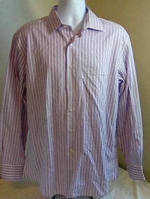 Tommy Bahama Men's 100% Cotton Purple Striped Dress Shirt 16 34-35 Long Sleeve - Image 1 of 4