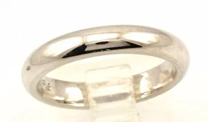 14k white gold Men's 4mm round polished wedding band size 8 ring NEW 5.84 grams - Picture 1 of 7