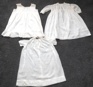 Antique Child Doll 3 Outfits Circa 1910 Edwardian Dress Slip Better Infants Wear - Picture 1 of 12