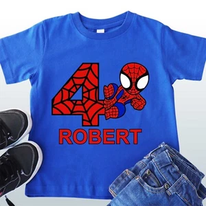 Spidey and Amazing Friends Birthday Custom T shirt Kids size 5 Blue Gift for boy - Picture 1 of 8