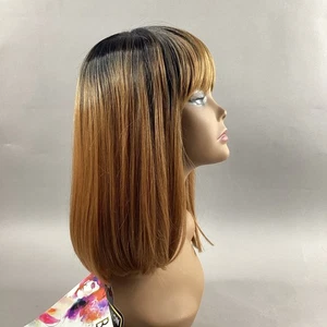 Halo Ashanti Straight #TT1B/27 Black Honey Blonde Human Hair Blend Full Wig - Picture 1 of 9