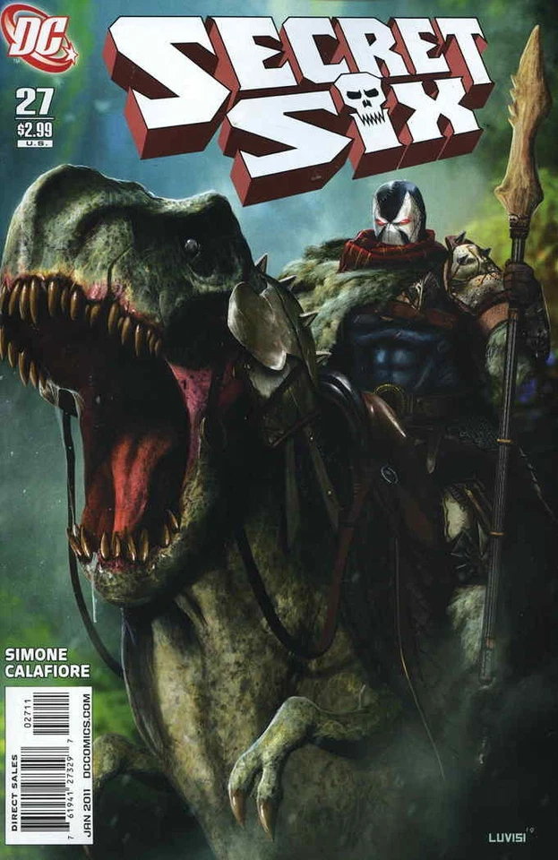 Secret Six (3rd Series) #27 VF; DC | Gail Simone Bane on a Dinosaur - w/Bag+Boar - Image 1 of 1