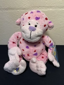 Webkinz Love Monkey Pink Hearts Plush 11" with Sealed Code Stuffed Animal NEW - Picture 1 of 2