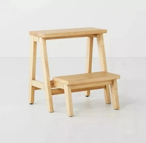 18" Wood Kitchen Step Stool Hearth & Hand with Magnolia Natural Oak NEW! - Picture 1 of 6
