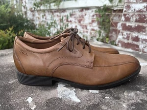 Clarks Whiddon Pace Oxford Dress Shoes Mens Sz 11M Dark Tan Lace Up Derby New - Picture 1 of 15