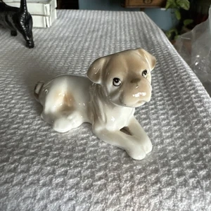Cute vintage playful puppy dog bone china porcelain figurine 2”x3” - Picture 1 of 6