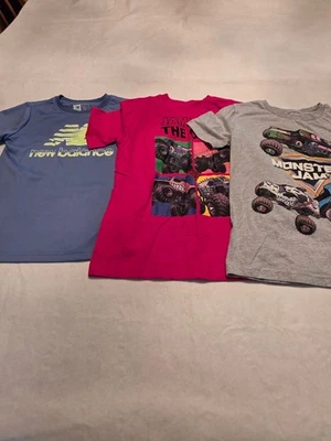  Lote De 3 Camisetas Niños Talla 7 New Balance Y Monster Jam Foto 1 de 4
