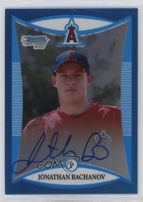2008 Bowman Chrome Prospects Blue Refractor Jonathan Bachanov Rookie Auto RC - Image 1 of 2