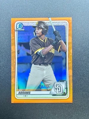 2020 Bowman Chrome Prospects C.J. Abrams Rookie RC Orange Refractor #24/25 🍊 - Image 1 of 4