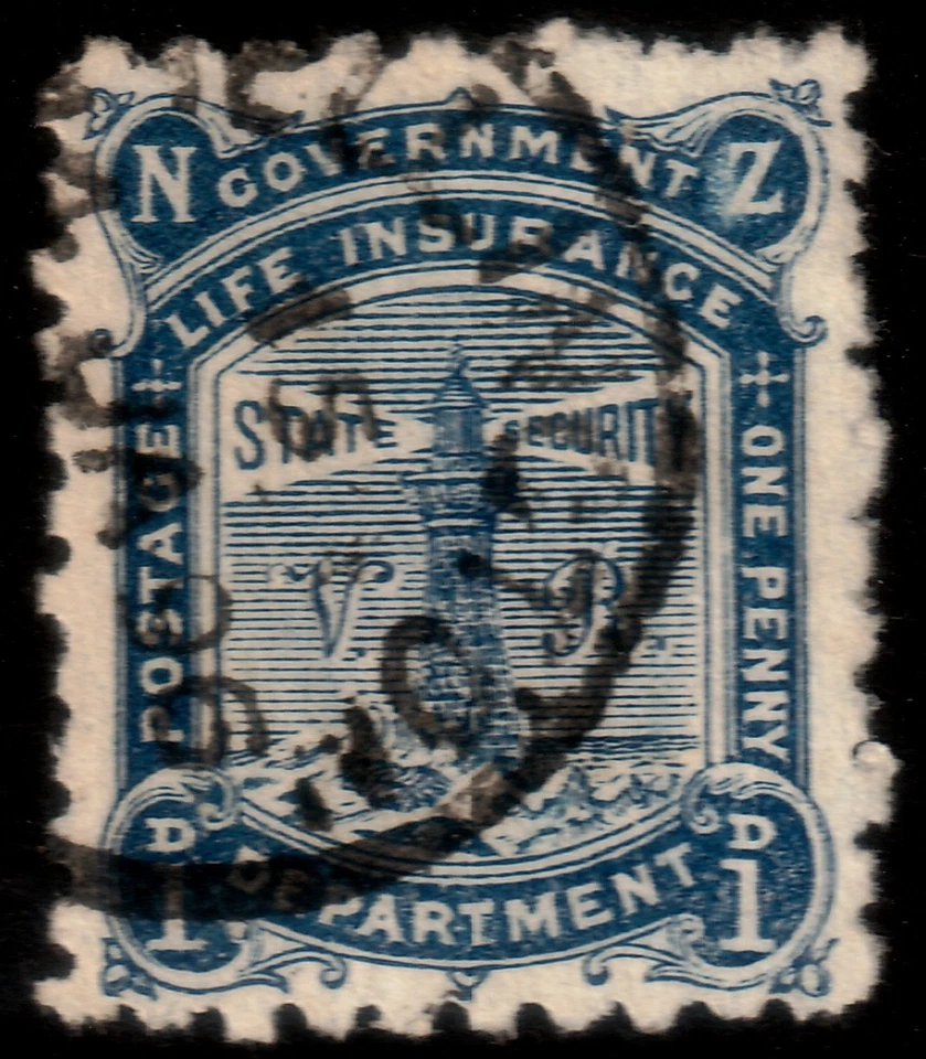 ✔️ NEW ZEALAND 1891 - LIGHTHOUSE LIFE INSURANCE - SC.  OY2 (o) - Image 1 of 1