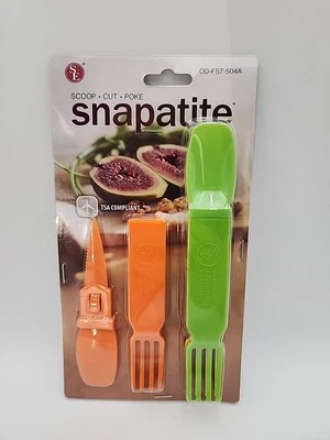 New set of 4 plastic travel reusable cutlery set - camping/ work lunch on the go - Image 1 of 4