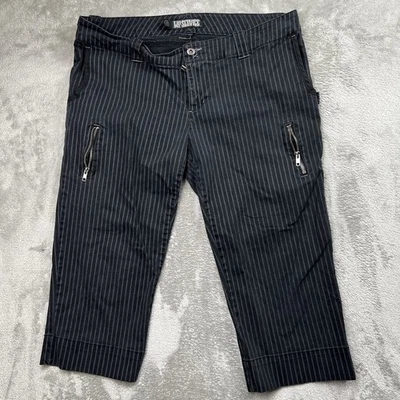 Pantalones capri a rayas Y2K Gothic Grunge Lip Sevice para mujer talla 15 38x20 Foto 1 de 4