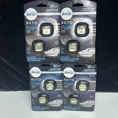 LOT OF 4 (2 Packs) Febreze Auto NEW CAR SCENT Car Vent Clip Freshener 16 TOTAL - Image 1 of 4
