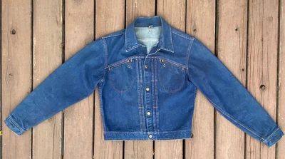 Chaqueta vaquera plisada tipo II de colección años 60 Sears ROEBUCKS para hombre PEQUEÑA Foto 1 de 4