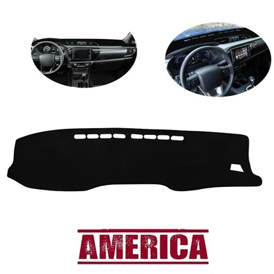 Dashmat Dash Board Cover Pad Black Dashboard Mat For Toyota Hilux SR5 2015-2019 - Image 1 of 4