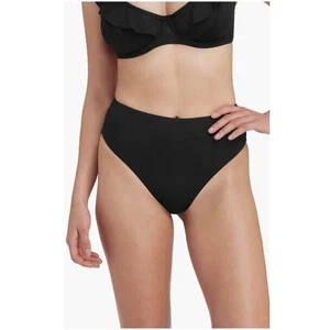 Sea Level Women's Retro High Waist Bikini Bottoms in Black Size 14 MSRP $55 - Picture 1 of 4