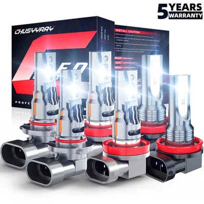 For Toyota 4Runner 2010-2020 - 6x LED Headlight Hi-Lo Fog Bulbs Combo Kit - Image 1 of 4