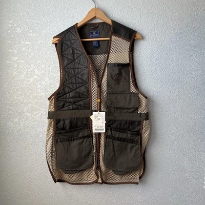 Chaleco de Tiro Beretta Malla M Verde Marrón Cuero Borde Arcilla Objetivo Utilidad Foto 1 de 4