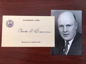 CHARLES F. BRANNAN SIGNIERTE KARTE, HARRY TRUMAN LANDWIRTSCHAFTSMINISTER, ANWALT  - Bild 1 von 1