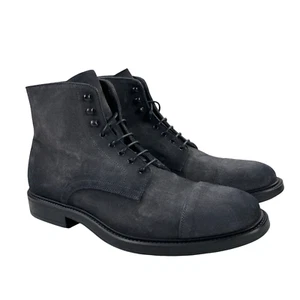 To Boot New York Burkett Cap Toe Lace Up Boots Mens 10M Gray Suede Lug Sole $495 - Picture 1 of 10