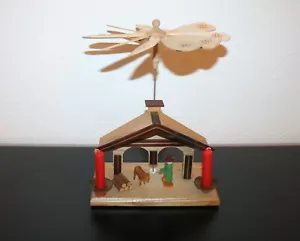 Erzgebirge Weihnachtspyramide, m. Motivplattform 2 Kerzen, Vintage Pyramide, DDR - Bild 1 von 5