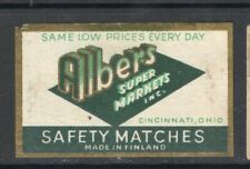 MATCHBOX LABELS FINLAND- Albers, export  to USA (Ohio)- **